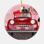 カーンテリアー車ハートバレンタイン セラミックオーナメント (裏面)