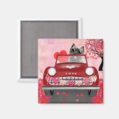 カーンテリアー車ハートバレンタイン マグネット (正面/裏面)