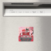 カーンテリアー車ハートバレンタイン マグネット (インサイチュ (食洗機))