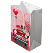 カーンテリアー車ハートバレンタイン ミディアムペーパーバッグ (正面アングル)