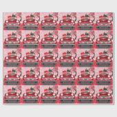 カーンテリアー車ハートバレンタイン ラッピングペーパー (フラット)