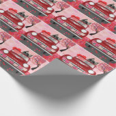 カーンテリアー車ハートバレンタイン ラッピングペーパー (角)