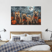 カーン・テリア ハロウィーン スプーキー キャンバスプリント (インサイチュ (寝室))