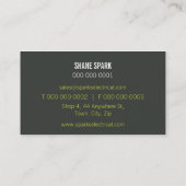 カー企業のドはっきりしたブロック灰色ライム 名刺 (裏面)