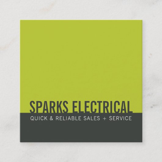 カー企業のドミニマルモダンはっきりした・ブロック灰色ライム スクエア名刺 (正面)