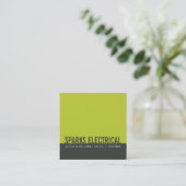 カー企業のドミニマルモダンはっきりした・ブロック灰色ライム スクエア名刺 (スタンド正面)