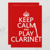 カー保ムアンドクラリネット（任意の背景色） 招待状 (正面/裏面)