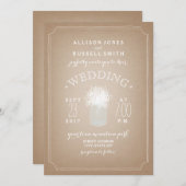 カー刺激を受けたドストック·ベビー·ブレス·メイソン·ジ結婚ャーズ 招待状 (正面/裏面)