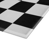 カー市松模様にレーシングのフラグ黒と白 カッティングボード (角)