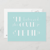 カー感動的ド – 「彼女信じ」 ポストカード (正面/裏面)