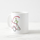 カー整備士のスティックマン コーヒーマグカップ (正面左)