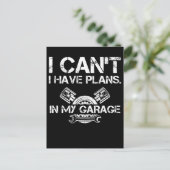 カー整備士ガレ車のージチューニングファン ポストカード (スタンド正面)