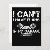 カー整備士ガレ車のージチューニングファン ポストカード (正面/裏面)