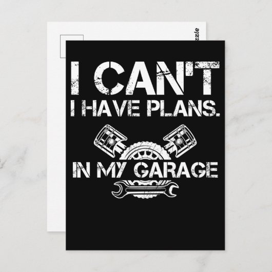 カー整備士ガレ車のージチューニングファン ポストカード (正面/裏面)