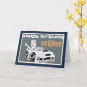 カー漫画パパ誕生日カード カード (黄色い花)