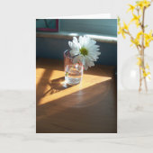 カー独身のドの日当たりの良い場所にある白い空白のデイジー カード (黄色い花)