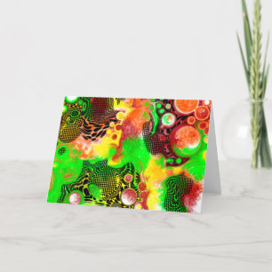カー空白のド   Digital 絵画 PourのFluid Art カード