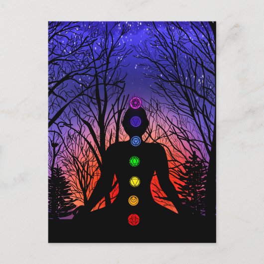 カー空白のド | Meditation Yoga at Sunset ポストカード (正面)