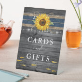 カー素朴ドとギフト海軍ブルーサンフラワー結婚ズ 台座サイン (インサイチュ)