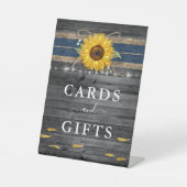 カー素朴ドとギフト海軍ブルーサンフラワー結婚ズ 台座サイン (正面)