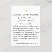 カー賛美ルとジタ結婚の聖札 プレイスカード (裏面)