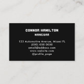 カー車のド洗浄と自動ディテモダンィブ黒 名刺 (裏面)