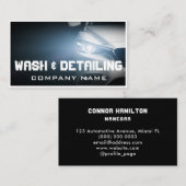 カー車のド洗浄と自動詳細暗モダン色 名刺 (正面/裏面)