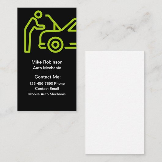 カー車の整備士名刺 名刺 (正面/裏面)