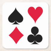 カー遊ド記号パターン スクエアペーパーコースター (正面)