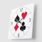 カー遊ド記号パターン スクエア壁時計 (傾斜)