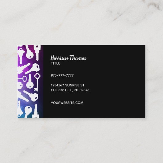 カー鍵交換名刺 名刺 (裏面)