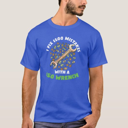 カー メカニック I Fi 500 ミス 50 のレンチ付き gi Tシャツ (正面)