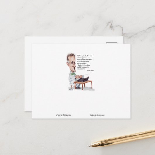 カー/ロンドンジェームズジョイス&イングリッシュアイズ拷問引用文 ポストカード (正面/裏面インサイチュ)