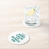 カ保ームバンコオンレトロおもしろいサイコロブルー ペーパーコースター (インサイチュ)