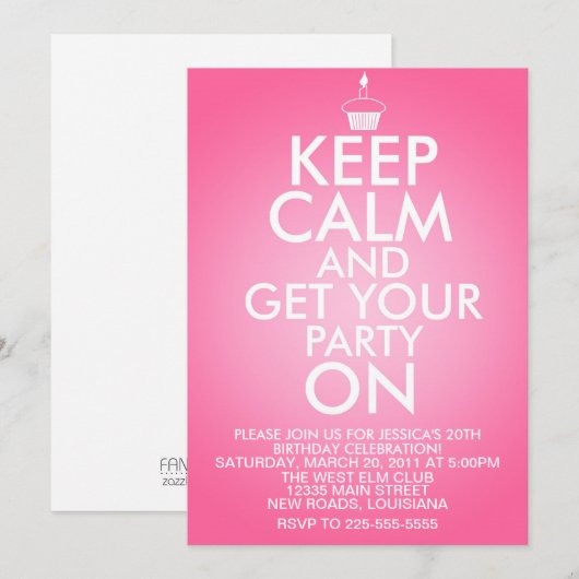 カ保ーム誕生日 招待状 (正面/裏面)