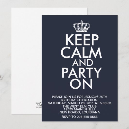 カ保ーム誕生日 招待状 (正面/裏面)