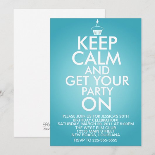 カ保ーム誕生日 招待状 (正面/裏面)