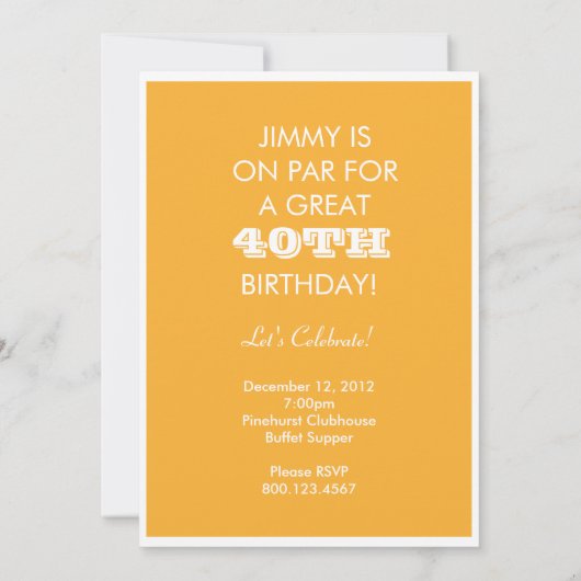 カ保ーム-ゴルフ40歳の誕生日 招待状 (裏面)