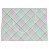 カ市松模様にラメル色のパターン。 ラージペーパーバッグ (正面)