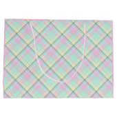 カ市松模様にラメル色のパターン。 ラージペーパーバッグ (裏面)