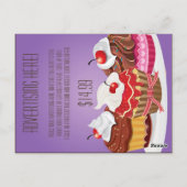 カ広告ードブルネットベーカーパープルカップケーキ ポストカード (裏面)