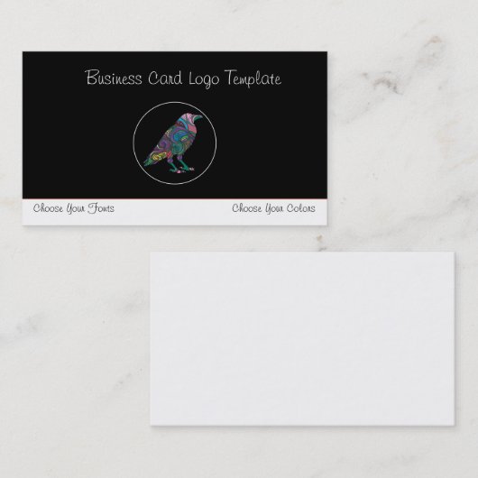 – カ数々のラーカラーのCrowまたはRavenロゴの名刺 名刺 (正面/裏面)