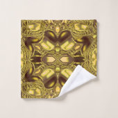 カ数々のラーティール(緑がかった色)明るい赤紫色金ゴールドバスタオルセット バスタオルセット (ウォッシュタオル)