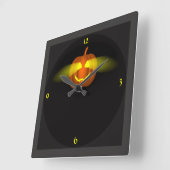 カ白熱［赤熱］光を放つボチャ スクエア壁時計 (傾斜)