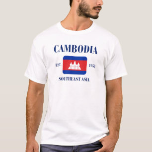 カ祝ボジア国旗のTシャツの文化 Tシャツ