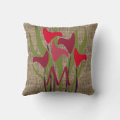 カ素朴ラ植物フローラキャンバス枕 クッション (裏面)