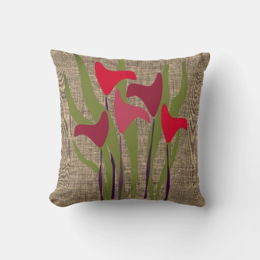 カ素朴ラ植物フローラキャンバス枕 クッション (正面)