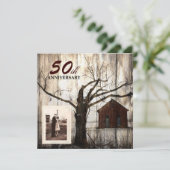 カ素朴ントリーレッドバーン50結婚周年 招待状 (スタンド正面)