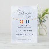 カ航海のマリマ国旗モノグ結婚ラム セーブザデート (スタンド正面)