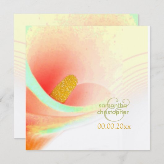 カ色彩の鮮やかラリリー/結婚式招待状 招待状 (正面/裏面)